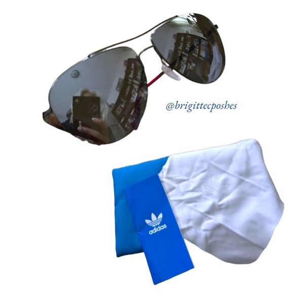 ADIDAS Original Unisex Aviator Gunmetal Sunglasses - Picture 5 of 9